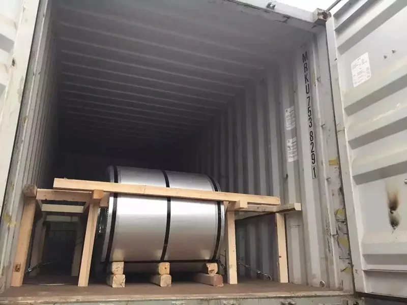 Stainless steel coil packaging for shipment